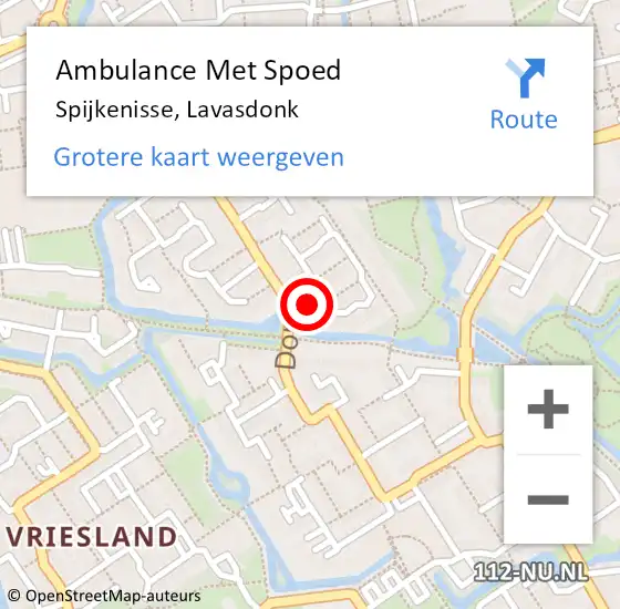 Locatie op kaart van de 112 melding: Ambulance Met Spoed Naar Spijkenisse, Lavasdonk op 26 december 2023 11:11