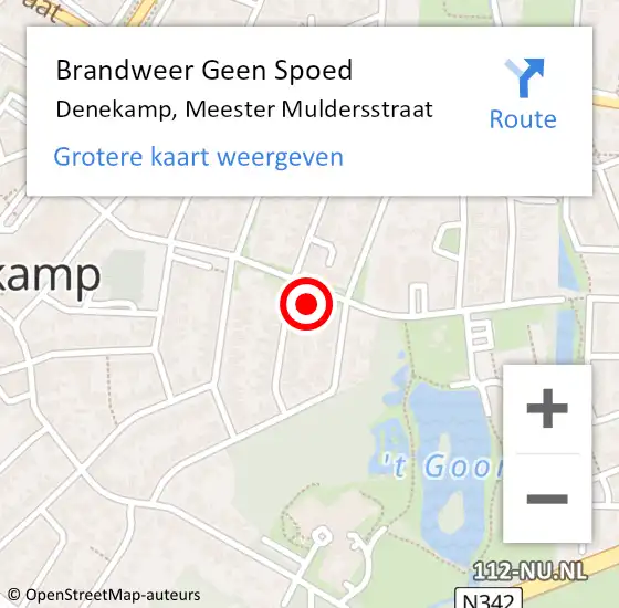 Locatie op kaart van de 112 melding: Brandweer Geen Spoed Naar Denekamp, Meester Muldersstraat op 26 december 2023 11:43