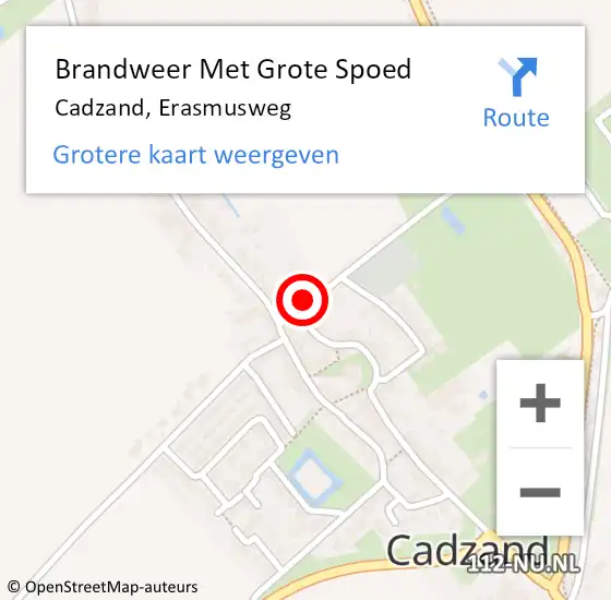 Locatie op kaart van de 112 melding: Brandweer Met Grote Spoed Naar Cadzand, Erasmusweg op 26 december 2023 12:15