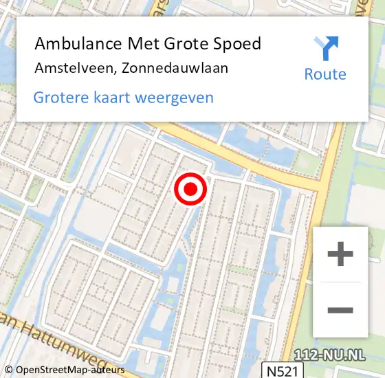 Locatie op kaart van de 112 melding: Ambulance Met Grote Spoed Naar Amstelveen, Zonnedauwlaan op 26 december 2023 12:23