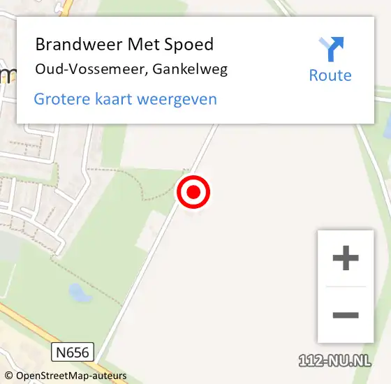 Locatie op kaart van de 112 melding: Brandweer Met Spoed Naar Oud-Vossemeer, Gankelweg op 26 december 2023 12:52