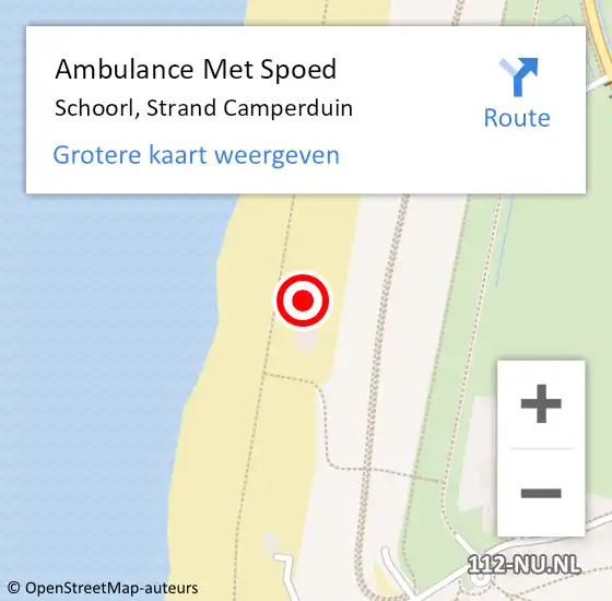 Locatie op kaart van de 112 melding: Ambulance Met Spoed Naar Schoorl, Strand Camperduin op 26 december 2023 13:27