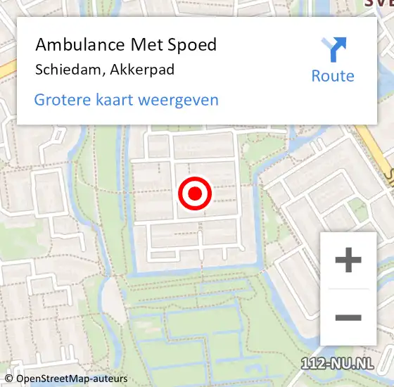 Locatie op kaart van de 112 melding: Ambulance Met Spoed Naar Schiedam, Akkerpad op 26 december 2023 13:38