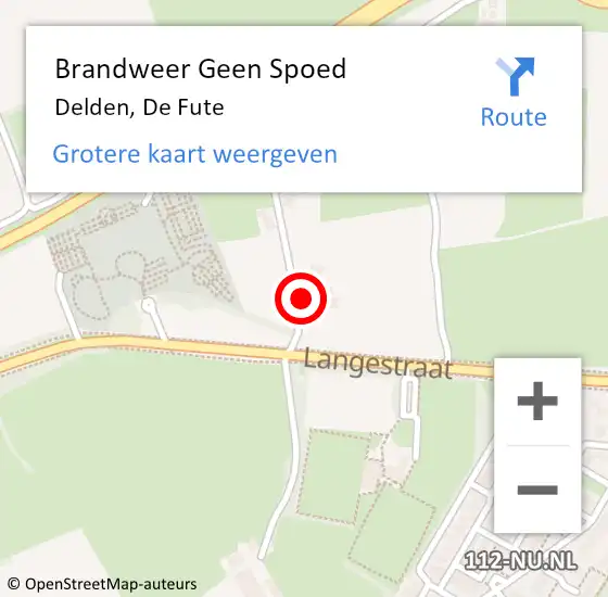 Locatie op kaart van de 112 melding: Brandweer Geen Spoed Naar Delden, De Fute op 26 december 2023 13:44