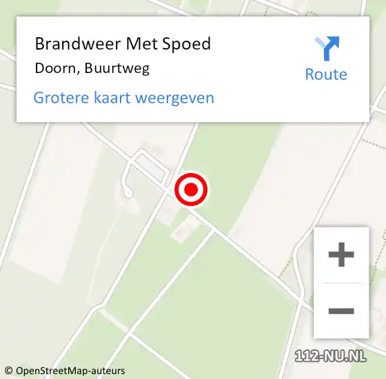 Locatie op kaart van de 112 melding: Brandweer Met Spoed Naar Doorn, Buurtweg op 26 december 2023 13:50