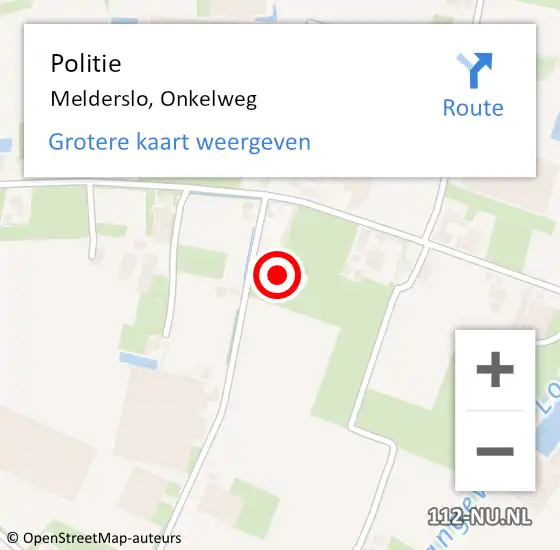 Locatie op kaart van de 112 melding: Politie Melderslo, Onkelweg op 26 december 2023 13:59