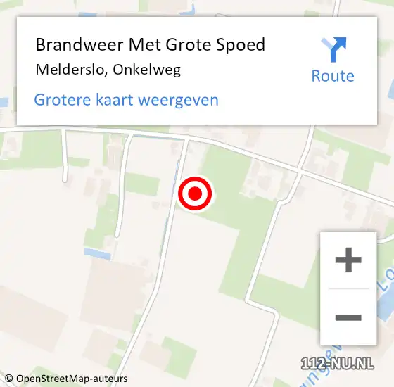 Locatie op kaart van de 112 melding: Brandweer Met Grote Spoed Naar Melderslo, Onkelweg op 26 december 2023 14:01