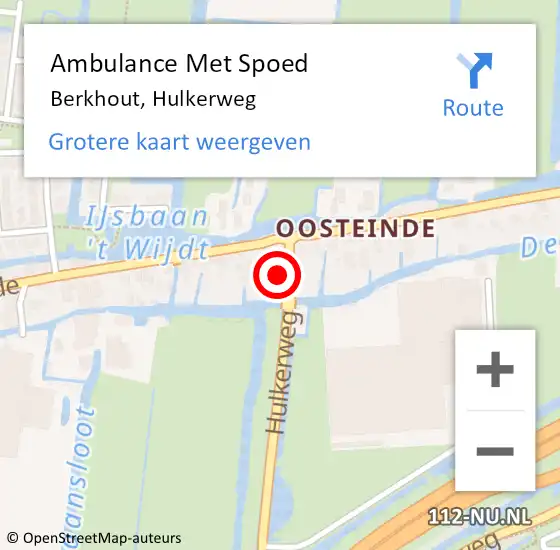 Locatie op kaart van de 112 melding: Ambulance Met Spoed Naar Berkhout, Hulkerweg op 26 december 2023 14:16