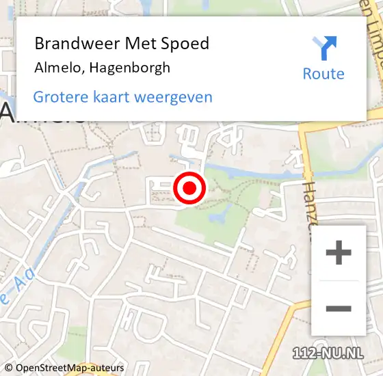 Locatie op kaart van de 112 melding: Brandweer Met Spoed Naar Almelo, Hagenborgh op 26 december 2023 15:55