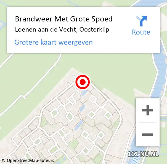 Locatie op kaart van de 112 melding: Brandweer Met Grote Spoed Naar Loenen aan de Vecht, Oosterklip op 26 december 2023 16:05