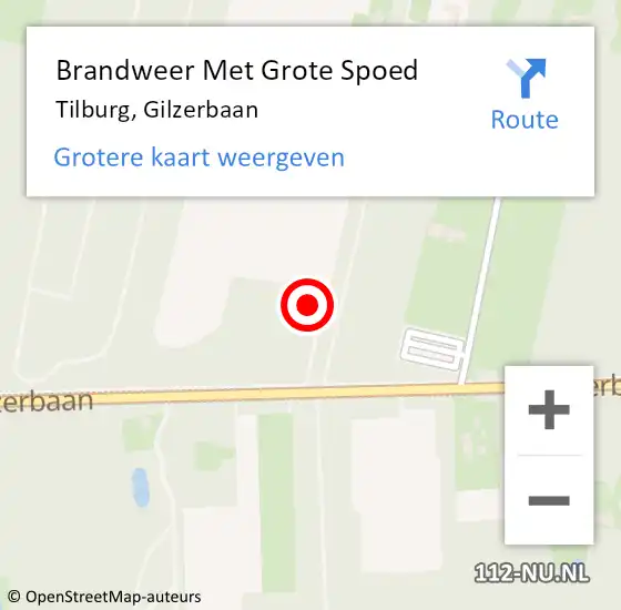 Locatie op kaart van de 112 melding: Brandweer Met Grote Spoed Naar Tilburg, Gilzerbaan op 26 december 2023 16:52