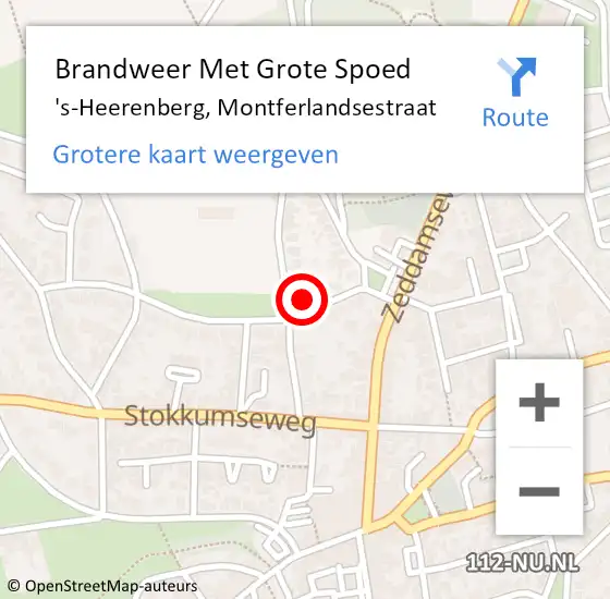 Locatie op kaart van de 112 melding: Brandweer Met Grote Spoed Naar 's-Heerenberg, Montferlandsestraat op 26 december 2023 17:20