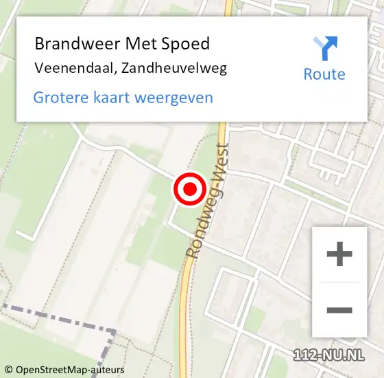 Locatie op kaart van de 112 melding: Brandweer Met Spoed Naar Veenendaal, Zandheuvelweg op 26 december 2023 17:41