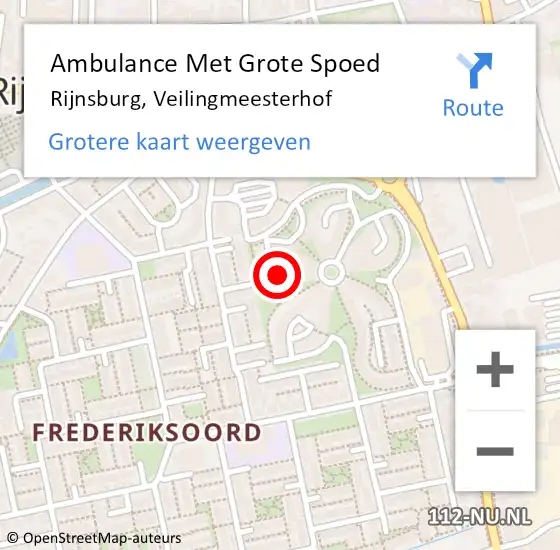 Locatie op kaart van de 112 melding: Ambulance Met Grote Spoed Naar Rijnsburg, Veilingmeesterhof op 26 december 2023 17:59