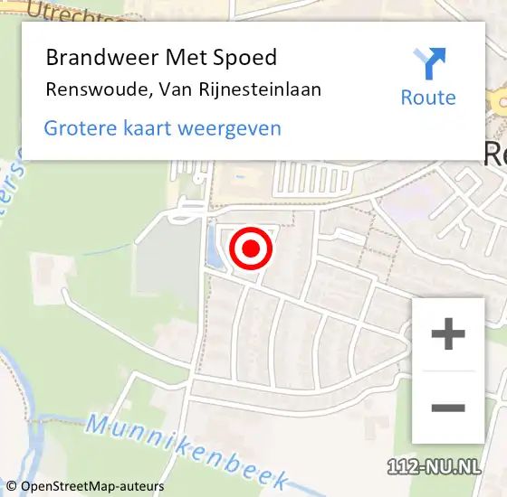 Locatie op kaart van de 112 melding: Brandweer Met Spoed Naar Renswoude, Van Rijnesteinlaan op 26 december 2023 19:20