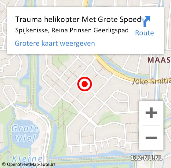 Locatie op kaart van de 112 melding: Trauma helikopter Met Grote Spoed Naar Spijkenisse, Reina Prinsen Geerligspad op 26 december 2023 20:54