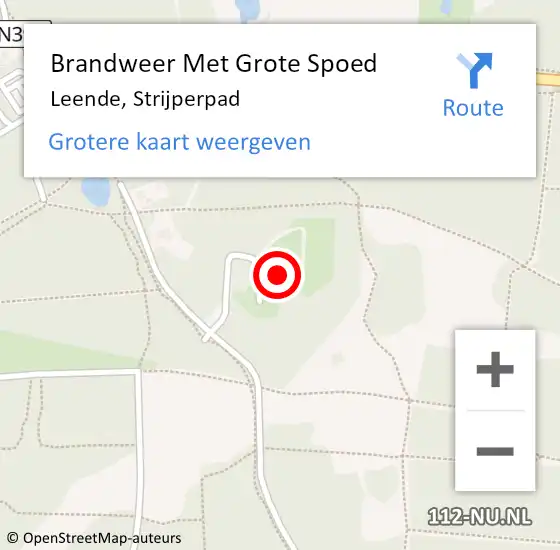 Locatie op kaart van de 112 melding: Brandweer Met Grote Spoed Naar Leende, Strijperpad op 26 december 2023 21:23