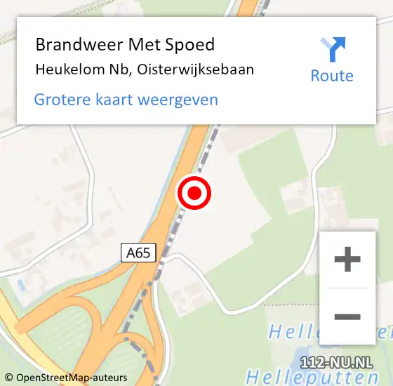 Locatie op kaart van de 112 melding: Brandweer Met Spoed Naar Heukelom Nb, Oisterwijksebaan op 19 september 2014 20:32