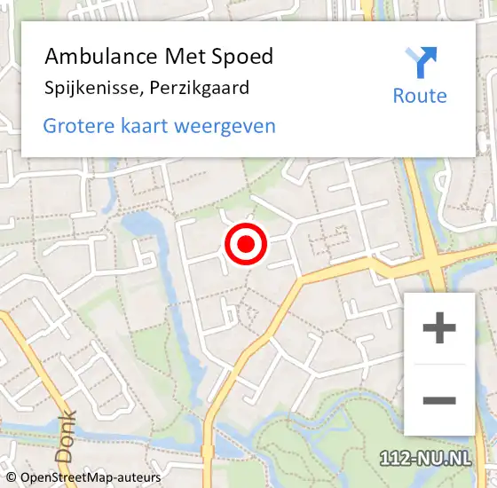 Locatie op kaart van de 112 melding: Ambulance Met Spoed Naar Spijkenisse, Perzikgaard op 27 december 2023 03:19