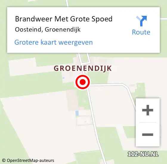 Locatie op kaart van de 112 melding: Brandweer Met Grote Spoed Naar Oosteind, Groenendijk op 27 december 2023 07:50