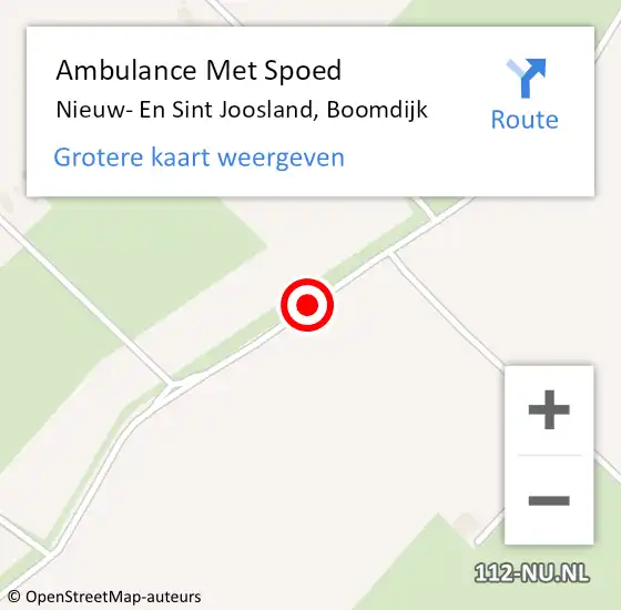 Locatie op kaart van de 112 melding: Ambulance Met Spoed Naar Nieuw- En Sint Joosland, Boomdijk op 19 september 2014 21:00