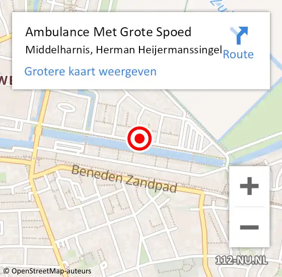 Locatie op kaart van de 112 melding: Ambulance Met Grote Spoed Naar Middelharnis, Herman Heijermanssingel op 27 december 2023 08:51