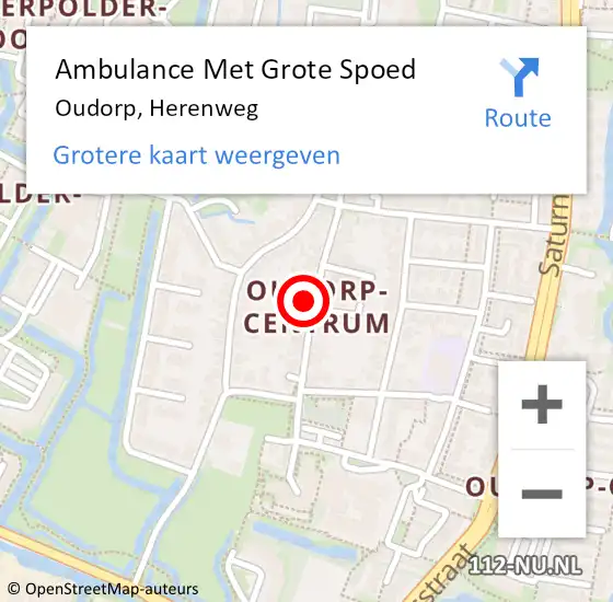 Locatie op kaart van de 112 melding: Ambulance Met Grote Spoed Naar Oudorp, Herenweg op 27 december 2023 09:02