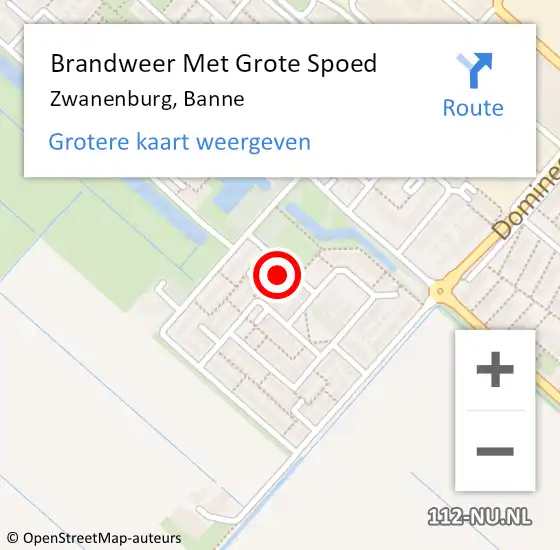 Locatie op kaart van de 112 melding: Brandweer Met Grote Spoed Naar Zwanenburg, Banne op 27 december 2023 09:03