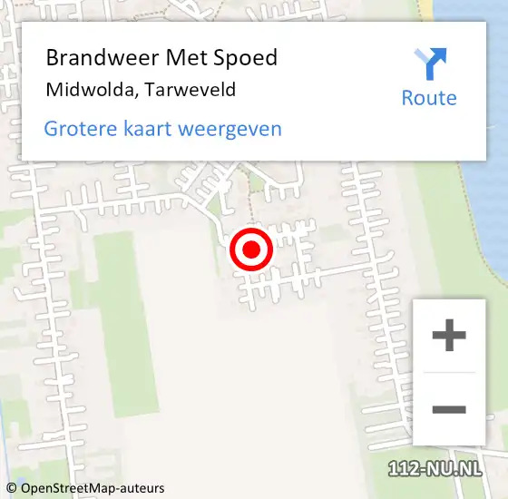 Locatie op kaart van de 112 melding: Brandweer Met Spoed Naar Midwolda, Tarweveld op 27 december 2023 09:10