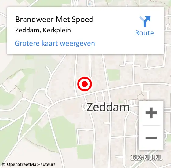 Locatie op kaart van de 112 melding: Brandweer Met Spoed Naar Zeddam, Kerkplein op 27 december 2023 09:37