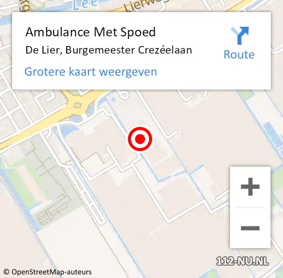 Locatie op kaart van de 112 melding: Ambulance Met Spoed Naar De Lier, Burgemeester Crezéelaan op 27 december 2023 09:48
