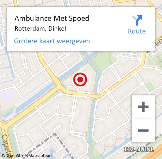 Locatie op kaart van de 112 melding: Ambulance Met Spoed Naar Rotterdam, Dinkel op 27 december 2023 09:50