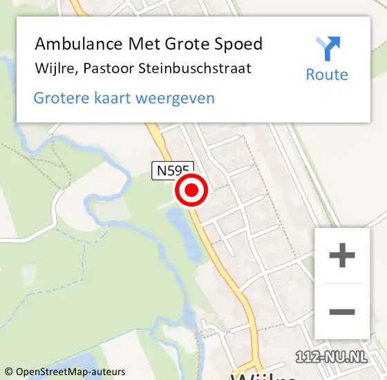 Locatie op kaart van de 112 melding: Ambulance Met Grote Spoed Naar Wijlre, Pastoor Steinbuschstraat op 19 september 2014 21:17