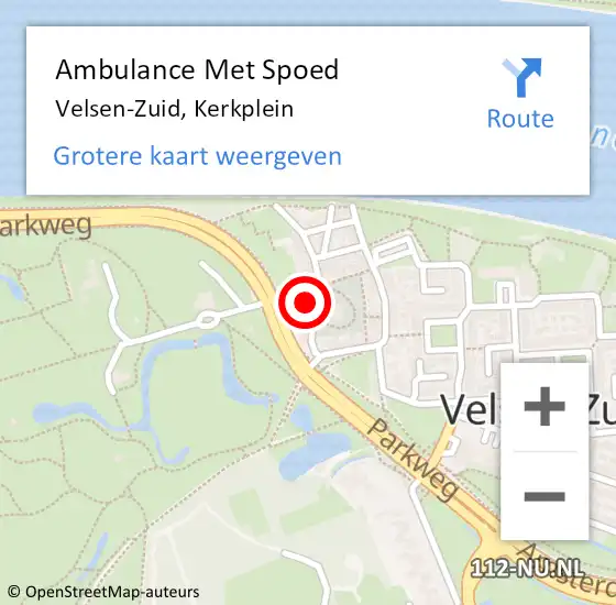 Locatie op kaart van de 112 melding: Ambulance Met Spoed Naar Velsen-Zuid, Kerkplein op 27 december 2023 11:18