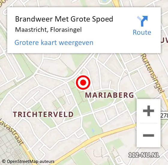 Locatie op kaart van de 112 melding: Brandweer Met Grote Spoed Naar Maastricht, Florasingel op 27 december 2023 11:42