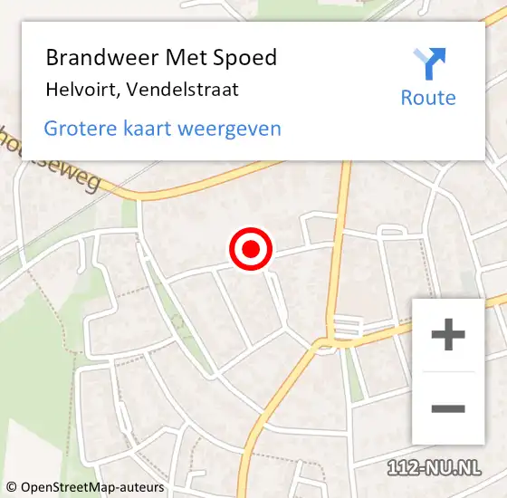 Locatie op kaart van de 112 melding: Brandweer Met Spoed Naar Helvoirt, Vendelstraat op 27 december 2023 11:43