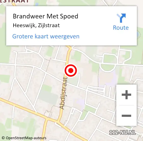 Locatie op kaart van de 112 melding: Brandweer Met Spoed Naar Heeswijk, Zijlstraat op 27 december 2023 12:09