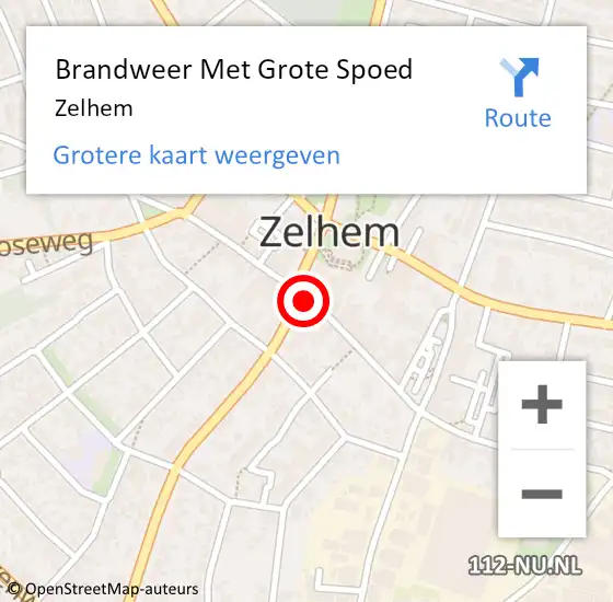 Locatie op kaart van de 112 melding: Brandweer Met Grote Spoed Naar Zelhem op 27 december 2023 12:11