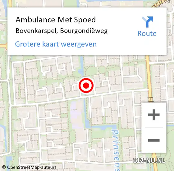 Locatie op kaart van de 112 melding: Ambulance Met Spoed Naar Bovenkarspel, Bourgondiëweg op 27 december 2023 12:25