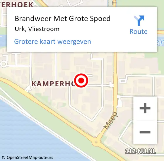 Locatie op kaart van de 112 melding: Brandweer Met Grote Spoed Naar Urk, Vliestroom op 27 december 2023 12:43