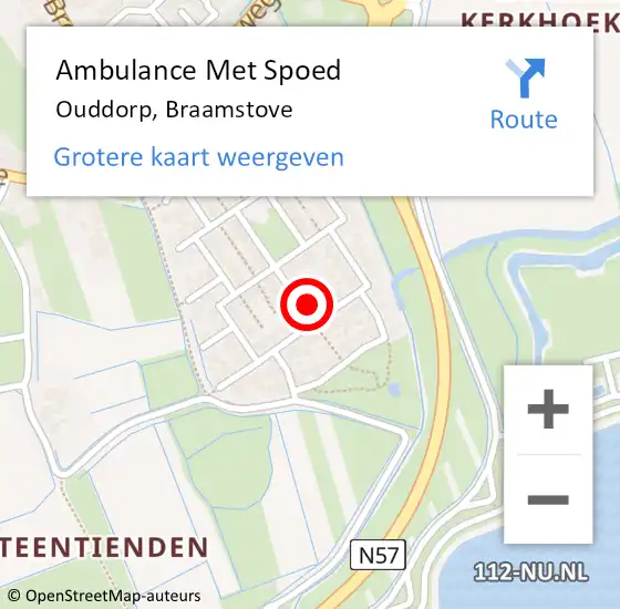 Locatie op kaart van de 112 melding: Ambulance Met Spoed Naar Ouddorp, Braamstove op 27 december 2023 12:46