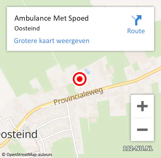 Locatie op kaart van de 112 melding: Ambulance Met Spoed Naar Oosteind op 27 december 2023 13:19
