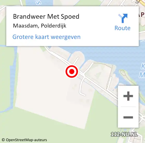 Locatie op kaart van de 112 melding: Brandweer Met Spoed Naar Maasdam, Polderdijk op 19 september 2014 21:47