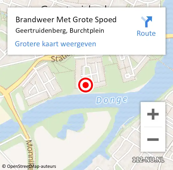 Locatie op kaart van de 112 melding: Brandweer Met Grote Spoed Naar Geertruidenberg, Burchtplein op 27 december 2023 14:07