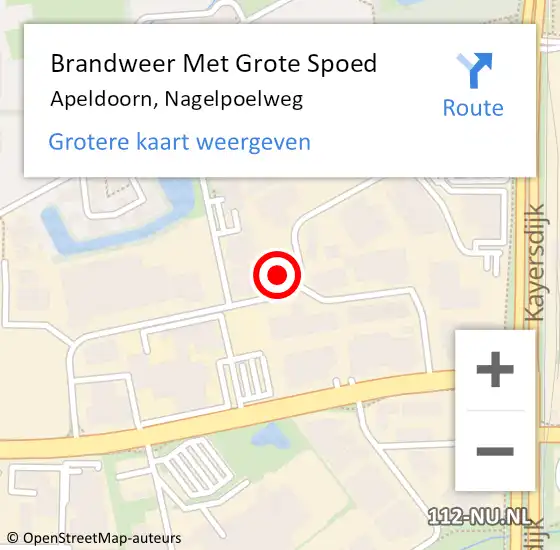 Locatie op kaart van de 112 melding: Brandweer Met Grote Spoed Naar Apeldoorn, Nagelpoelweg op 27 december 2023 14:08