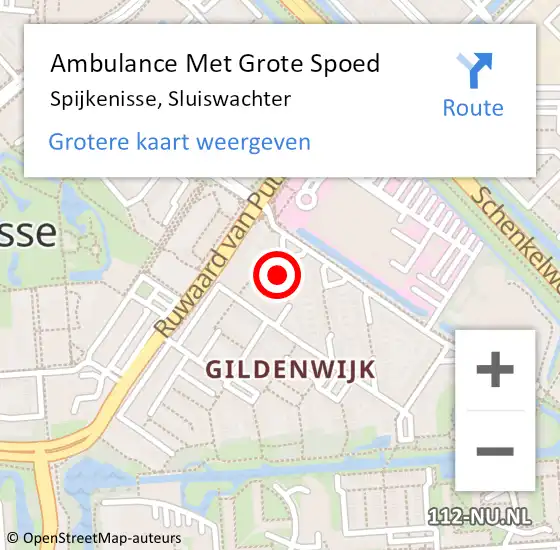 Locatie op kaart van de 112 melding: Ambulance Met Grote Spoed Naar Spijkenisse, Sluiswachter op 27 december 2023 14:24