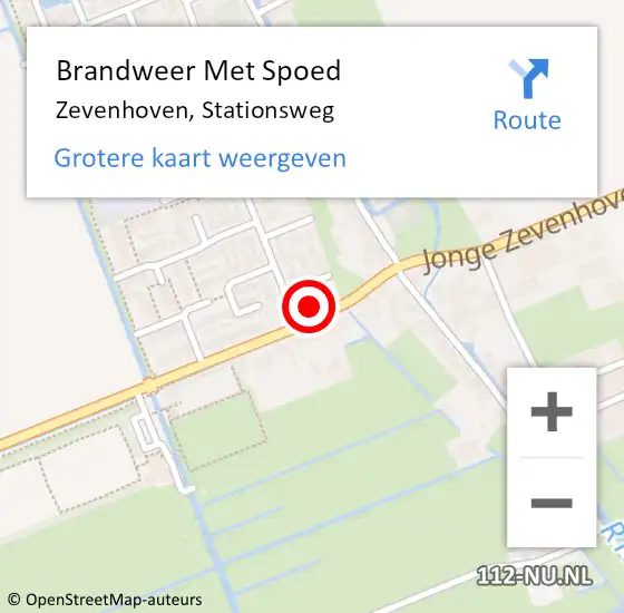 Locatie op kaart van de 112 melding: Brandweer Met Spoed Naar Zevenhoven, Stationsweg op 27 december 2023 14:48