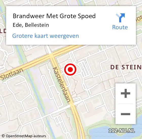 Locatie op kaart van de 112 melding: Brandweer Met Grote Spoed Naar Ede, Bellestein op 27 december 2023 14:56