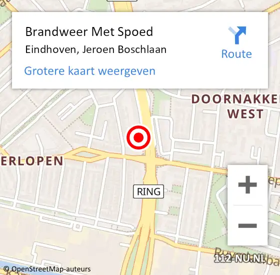 Locatie op kaart van de 112 melding: Brandweer Met Spoed Naar Eindhoven, Jeroen Boschlaan op 27 december 2023 14:56