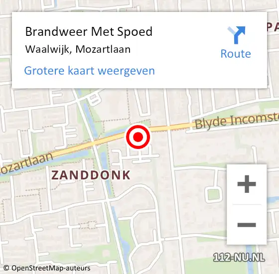 Locatie op kaart van de 112 melding: Brandweer Met Spoed Naar Waalwijk, Mozartlaan op 27 december 2023 15:51
